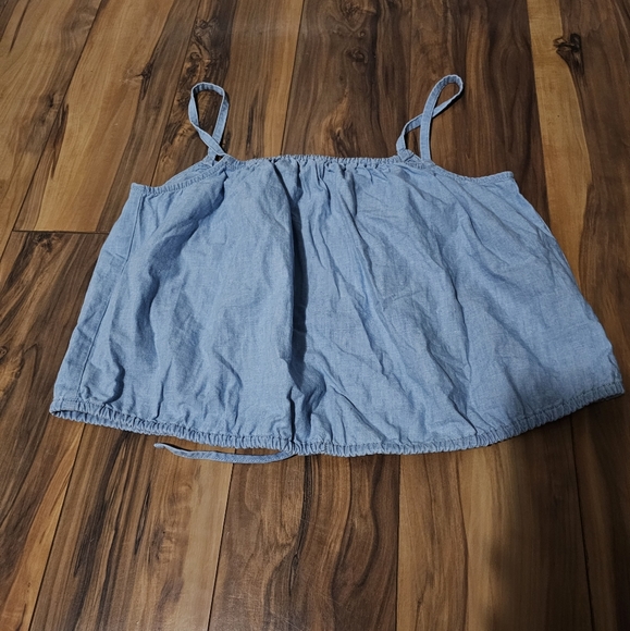 Madewell drawstring cropped chambray tank NWT xxs - Picture 2 of 7
